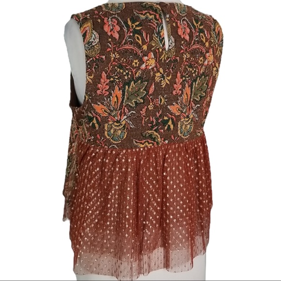 Eva Franco Anthropologie size small sleeveless  Jacquard top in fall colors NWT - Picture 6 of 16